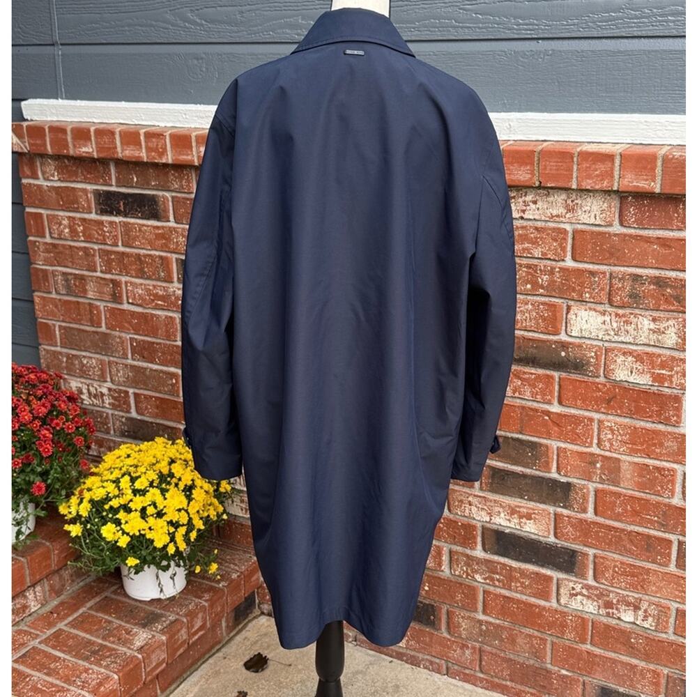 Michael Kors Blue Classic Fit Raincoat Overcoat Trench Men's Size Large L Navy - Picture 5 of 8